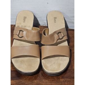 Bass NADIA Leather Tan Sandals Sz 6.5